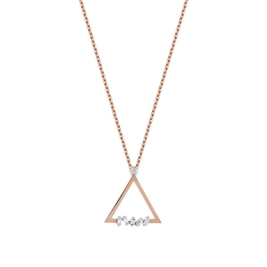 Baget Üçgen Kolye — 0.07 karat
