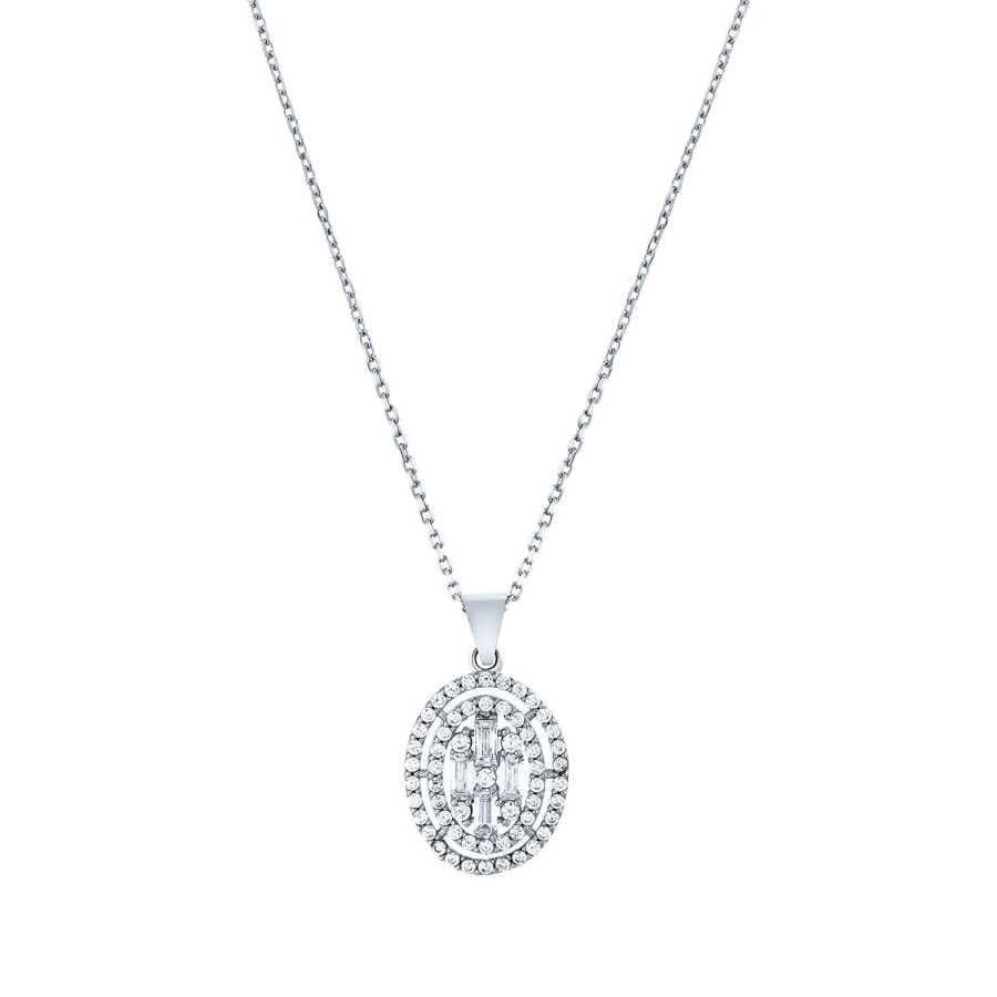 Altın Oval Baget Kolye — 0.00 karat