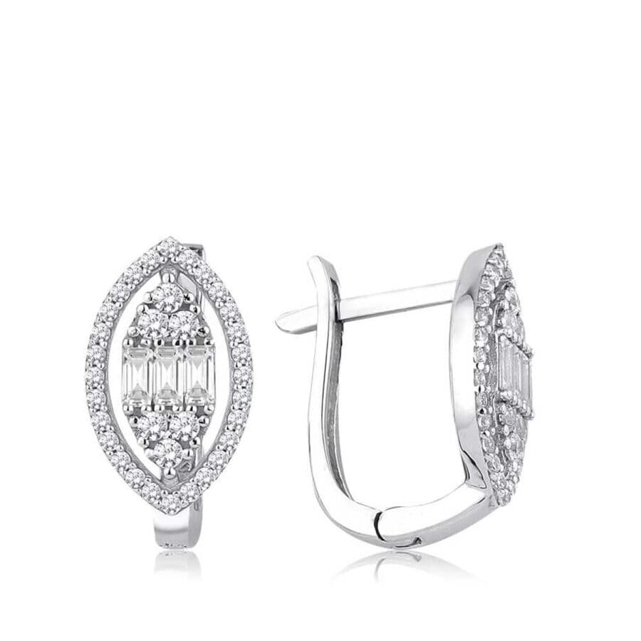 Altın Baget Taşlı Oval Küpe — 0.00 karat