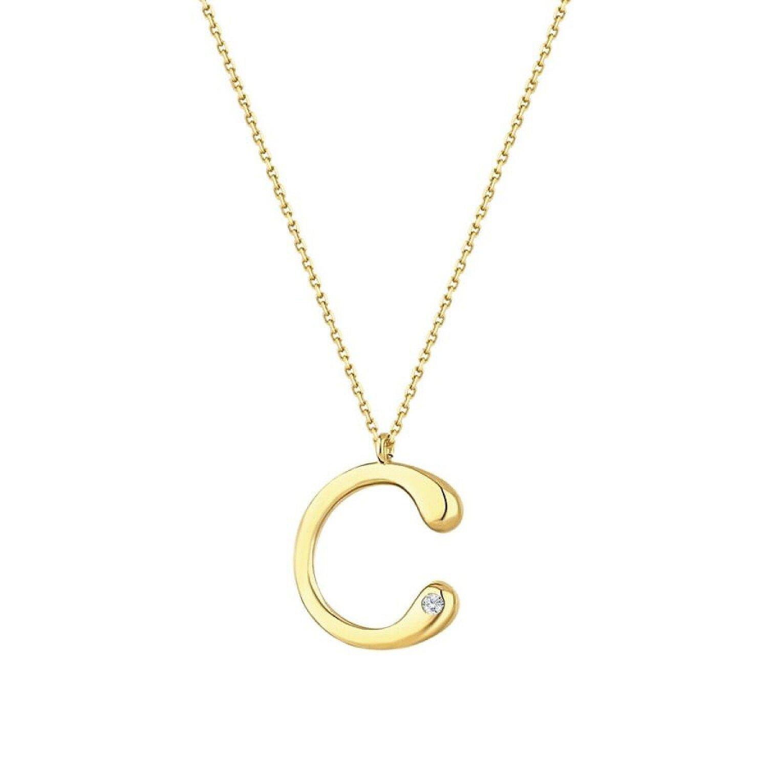 C Harf Kolye — 0.02 karat