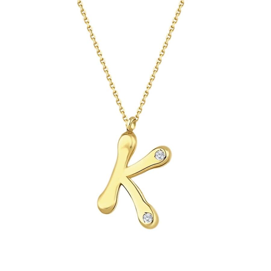 K Harf Kolye — 0.04 karat