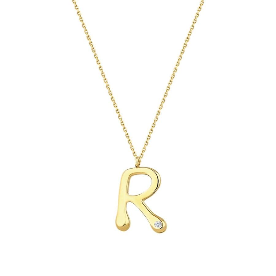 R Harf Kolye — 0.02 karat