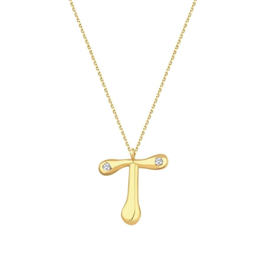 T Harf Kolye — 0.04 karat
