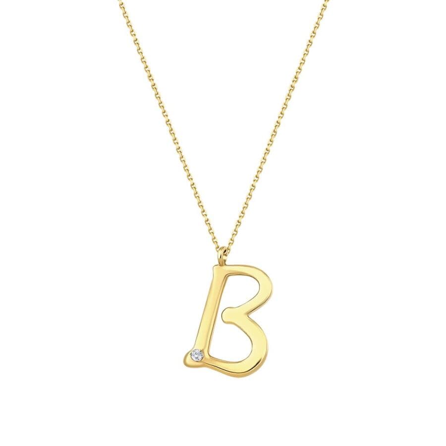 B Harf Kolye — 0.02 karat