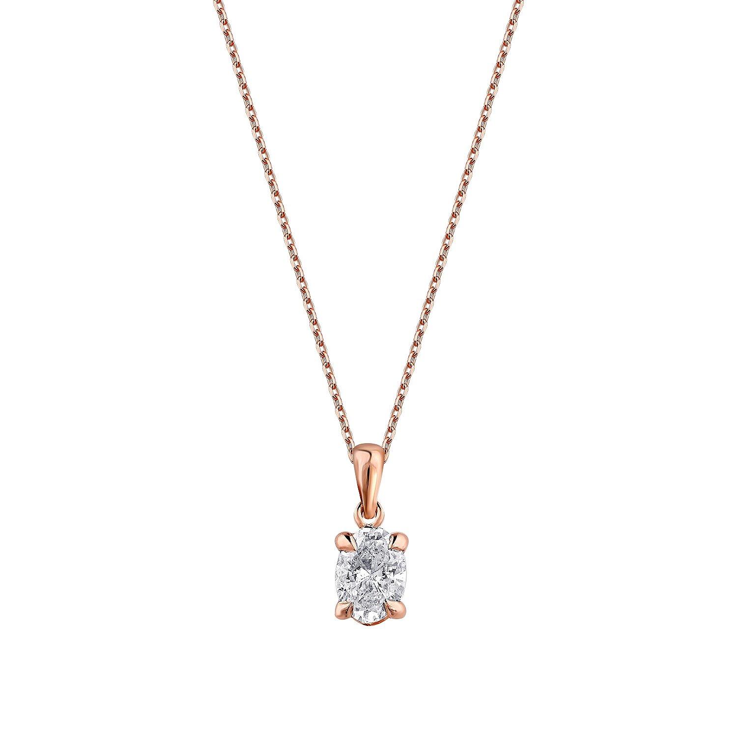Oval Tektaş Kolye — 0.50 karat