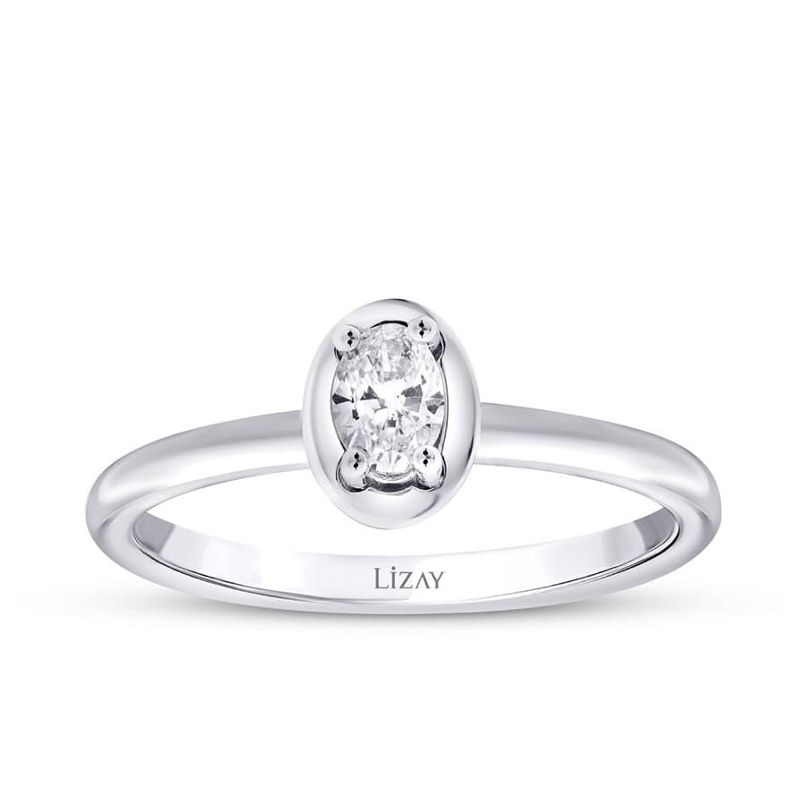 Oval Tektaş Yüzük — 0.26 karat