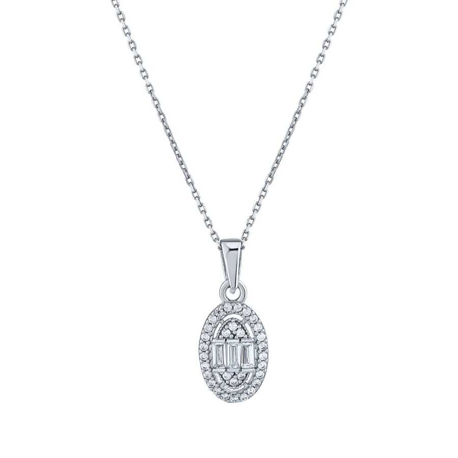 Altın Baget Oval Kolye — görsel 1