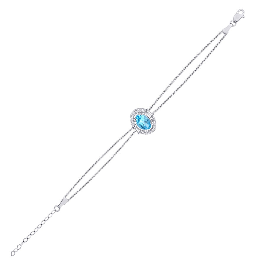 Baget Taşlı Blue Topaz Bileklik — görsel 1