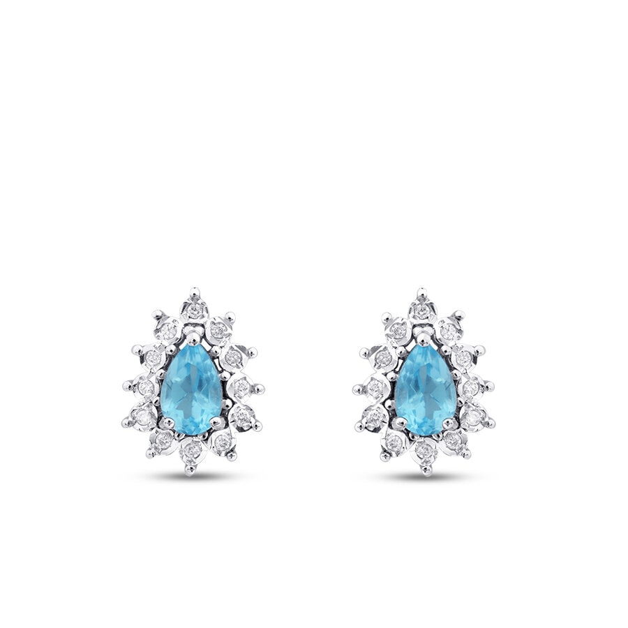 Damla Taşlı Blue Topaz Küpe — görsel 2