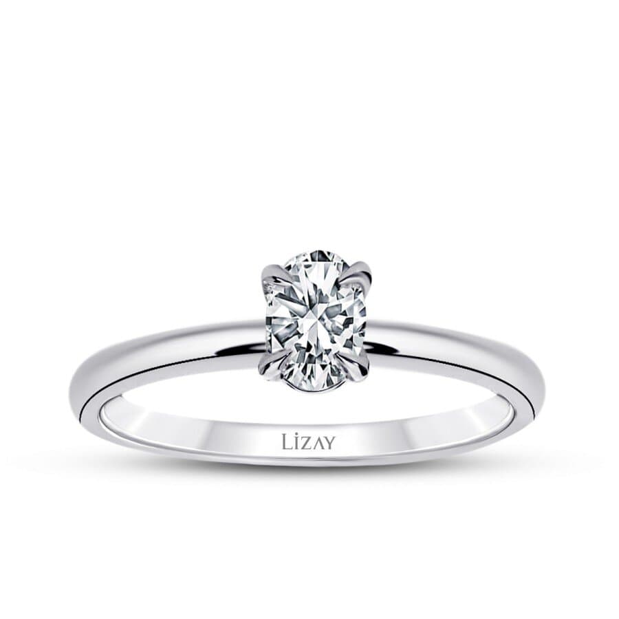 Oval Tektaş Yüzük — 0.40 karat