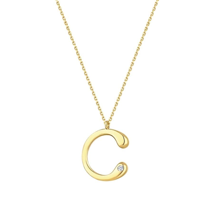 C Harf Kolye — 0.02 karat