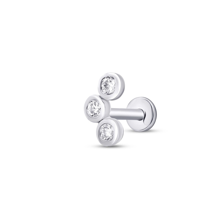 Üç Taşlı Tragus Piercing — görsel 2